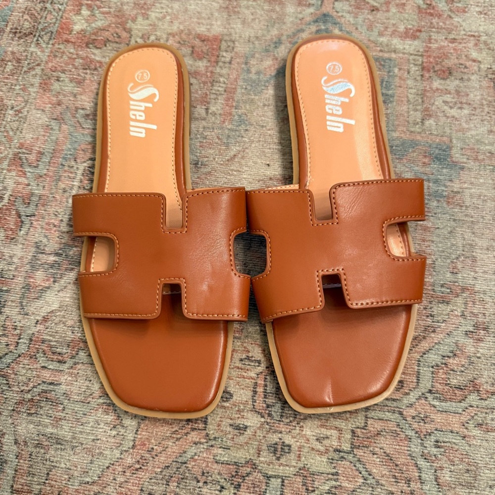 Shein Women's Brown Slide Sandals
